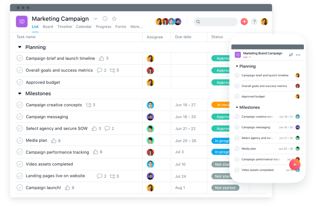 Asana Free Project management tool