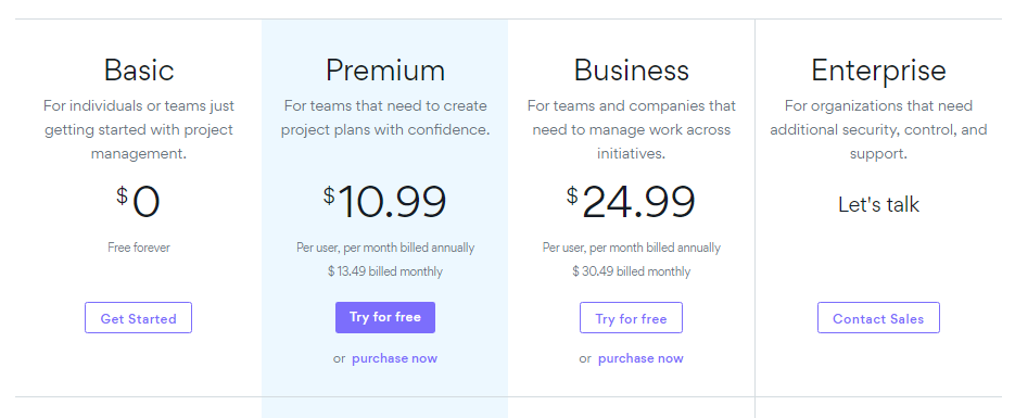 asana pricing 2021